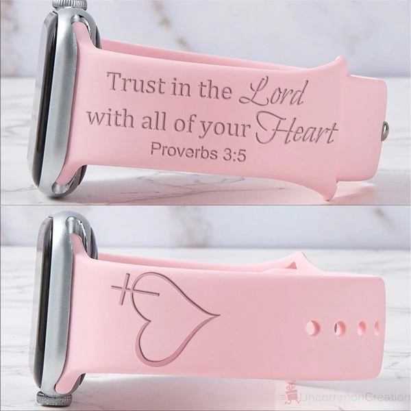 Engraved Trust Band For Fitbit Versa, Versa Lite, And Versa 2 3 Engraved Trust Band For Fitbit Versa, Versa Lite, And Versa 2